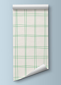 Papel de Parede Infantil - Quadriculado Duplo Verde