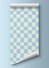 Papel de Parede Infantil - Xadrez Azul
