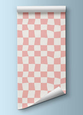 Papel de Parede Infantil - Xadrez Rosa