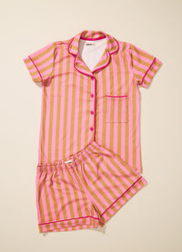 Pijama Americano Adulto Curto - Listrado Flor de Cacau