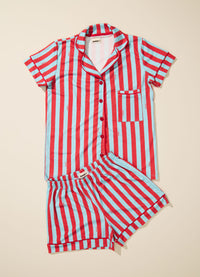 Pijama Americano Adulto Curto - Listrado Náutico