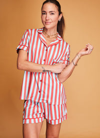 Pijama Americano Adulto Curto - Listrado Náutico