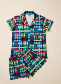Pijama Americano Adulto Curto - Xadrez Aventura