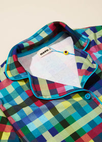 Pijama Americano Adulto Curto - Xadrez Aventura