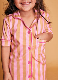 Pijama Americano Infantil Curto - Listrado Flor de Cacau