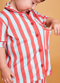 Pijama Americano Infantil Curto - Listrado Náutico