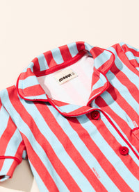 Pijama Americano Infantil Curto - Listrado Náutico