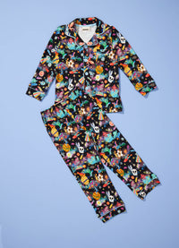 Pijama Americano Infantil Longo - Aventura Cósmica Preto