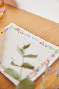 Cardápio Semanal - Floral Romântico