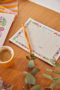 Cardápio Semanal - Floral Romântico