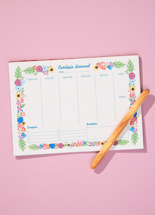 Cardápio Semanal - Floral Romântico