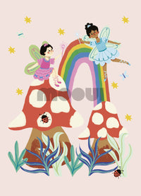 Pôster Infantil - Cogumelos e Fadas