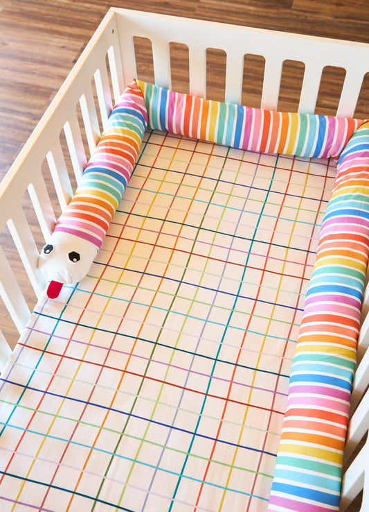 Protetor de Berço Minhocão - Listrado Rainbow