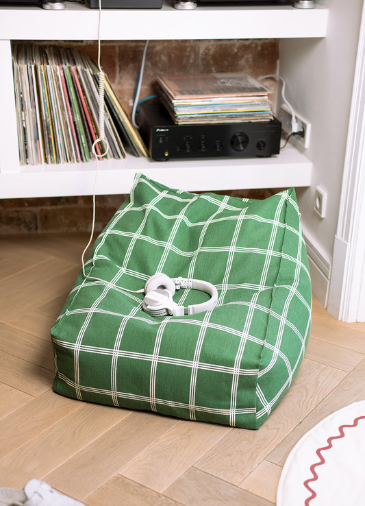 Pufe Nobodinoz Vibes Beanbag - Verde e Branco