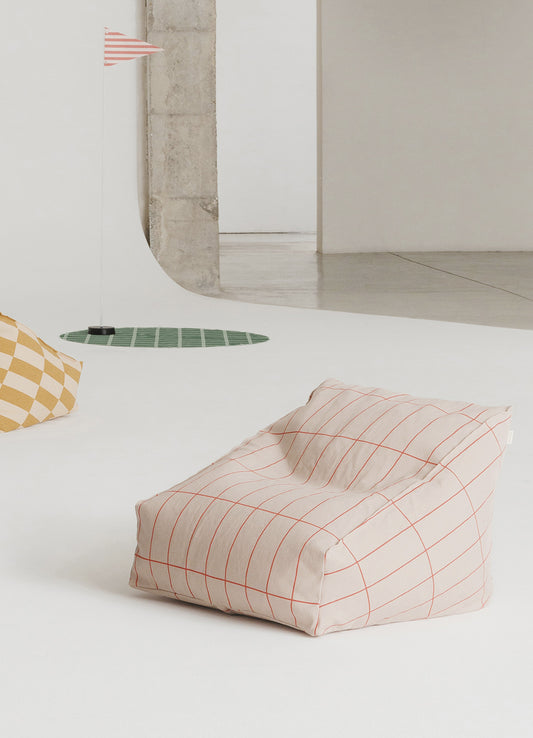 Pufe Nobodinoz Vibes Beanbag - Vermelho e Rosa