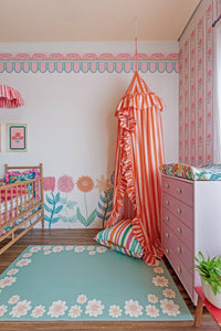 Tenda Infantil com Babado - Listrado Coral
