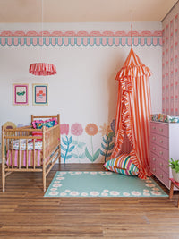 Tenda Infantil com Babado - Listrado Coral