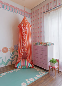 Papel de Parede Infantil - Listrado Roseira