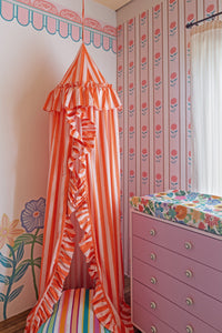 Tenda Infantil com Babado - Listrado Coral