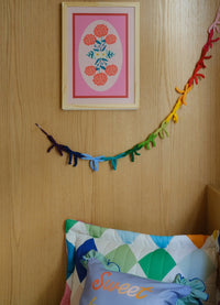 Varal de Laços Crochet - Arco-íris