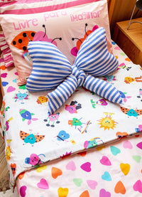 Almofada Laço - Listradinho Azul