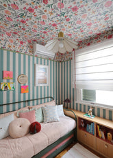 Papel de Parede Infantil - Listrado Largo Regular Verde Bosque