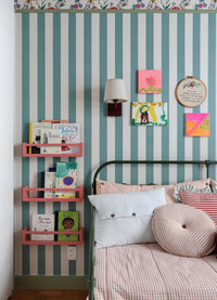 Papel de Parede Infantil - Listrado Largo Regular Verde Bosque