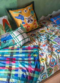 Almofada Infantil - Grid Ondinhas Verde