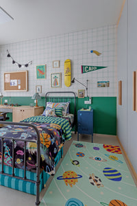 Papel de Parede Infantil - Quadriculado Duplo Verde