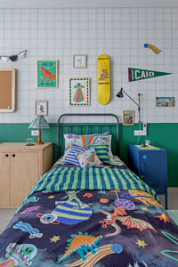 Papel de Parede Infantil - Quadriculado Duplo Verde