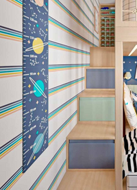 Papel de Parede Infantil - Listradinho Galáctico