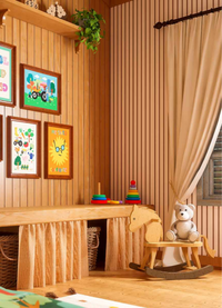 Papel de Parede Infantil - Listrado Fino Regular Mocha Mousse