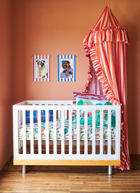 Tenda Infantil com Babado - Listrado Coral