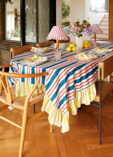 Toalha de Mesa com Babado - Listrado Il Mare