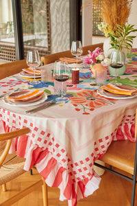 Toalha de Mesa Babado - Floral Romântico