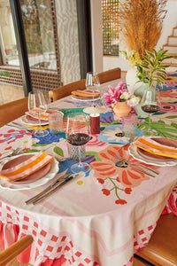 Toalha de Mesa Babado - Floral Romântico