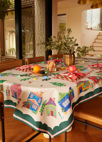 Toalha de Mesa Impermeável - Vilarejo Encantado