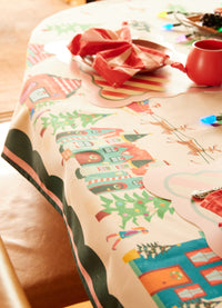 Toalha de Mesa Impermeável - Vilarejo Encantado