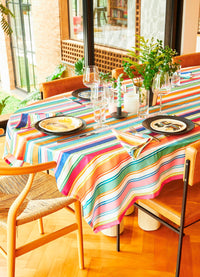 Toalha de Mesa - Listras Coloridas