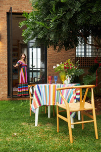 Toalha de Mesa - Listras Coloridas